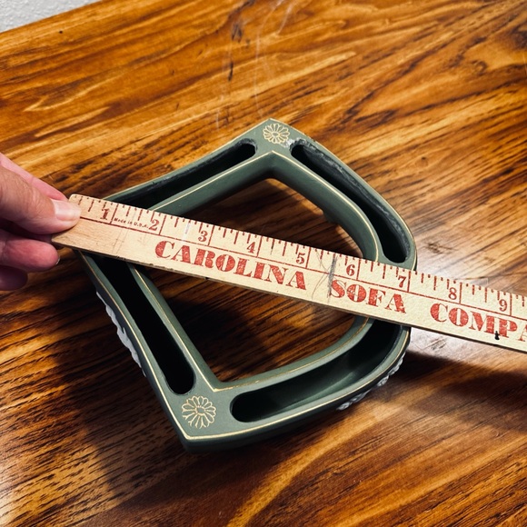 Vintage Jasperware Flower Ring Green Footed No Chips/Cracks - Picture 8 of 9